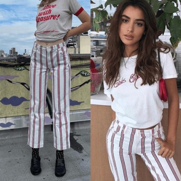 REFORMATION ROPER JEANS IN GRENADA STRIPE - Picture 1 of 7